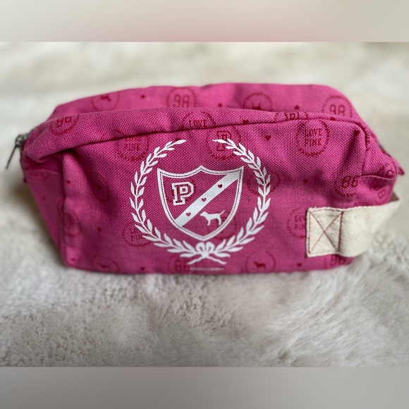 VS PINK | Y2K Pink Adorable Canvas Logo Cosmetic Bag - Picture 11 of 11
